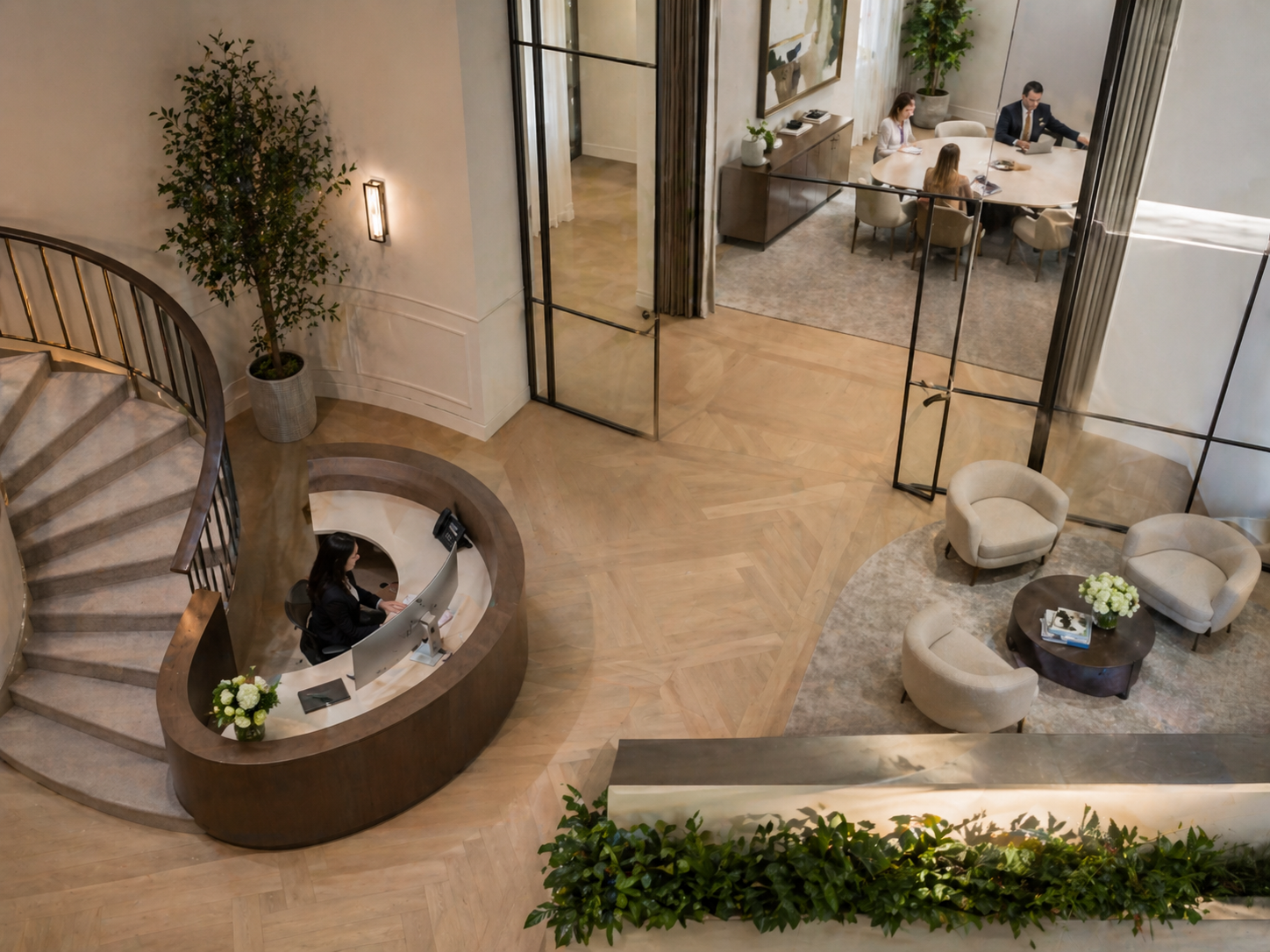 Modern finance workspace background